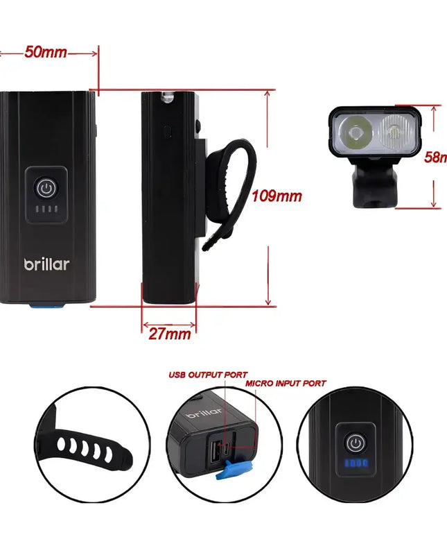 Night Rider - 300 Lumen Rechargeable Multifunctional Bike Light--Brillar