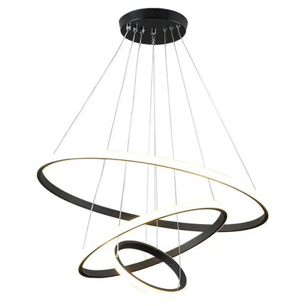 NOVA 3-Ring Black LED Tri-Colour Pendant Light - Home & Garden > Lighting