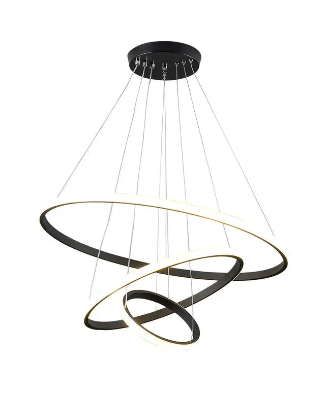 NOVA 3-Ring Black LED Tri-Colour Pendant Light - Home & Garden > Lighting