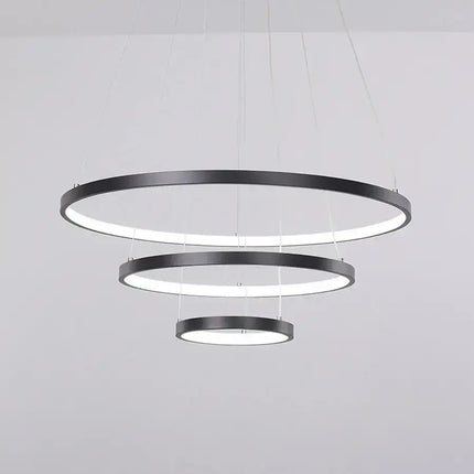NOVA 3-Ring Black LED Tri-Colour Pendant Light - Home & Garden > Lighting