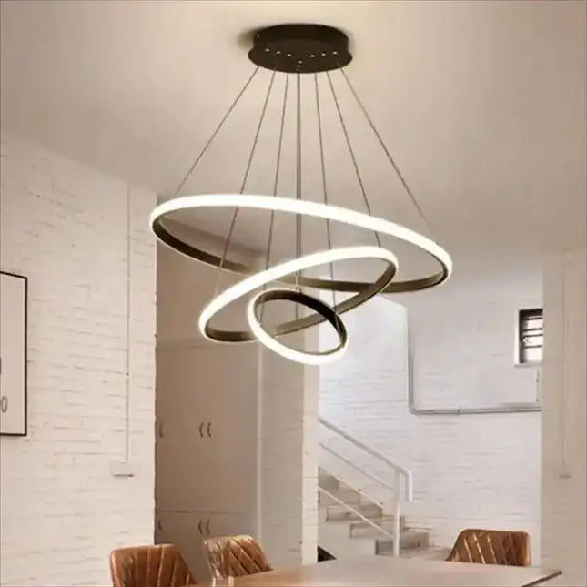 NOVA 3-Ring Black LED Tri-Colour Pendant Light - Home & Garden > Lighting