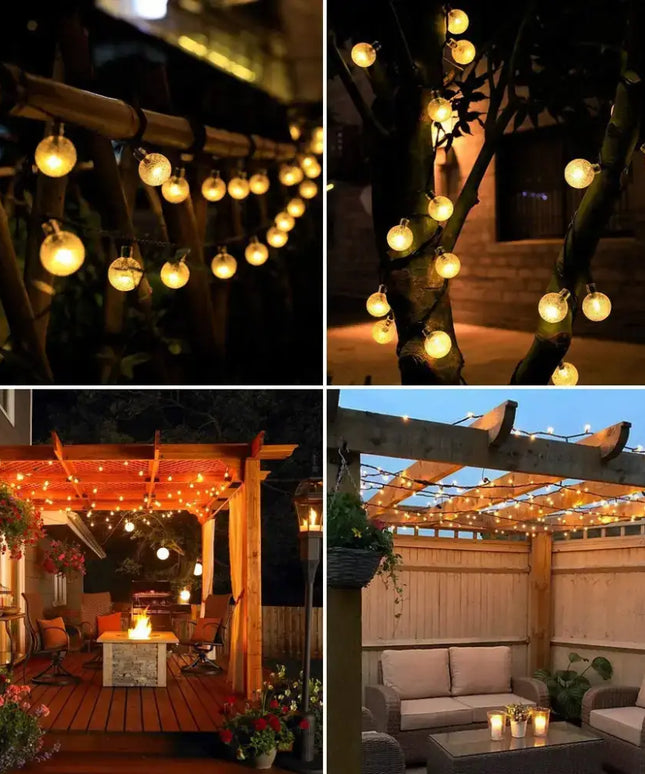 NOVEDEN 100 Light Bulb Solar String Light (Warm Light) - Occasions > Christmas > Outdoor Decorations & Lights
