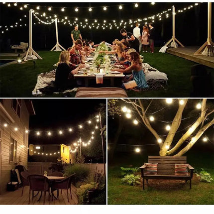 NOVEDEN 100 Light Bulb Solar String Light (Warm Light) - Occasions > Christmas > Outdoor Decorations & Lights