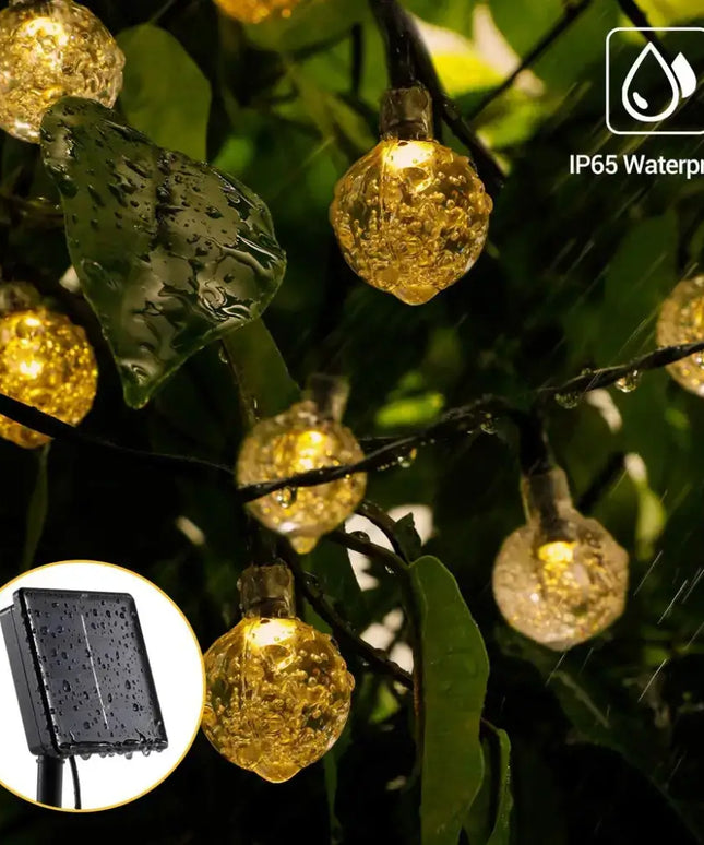 NOVEDEN 100 Light Bulb Solar String Light (Warm Light) - Occasions > Christmas > Outdoor Decorations & Lights