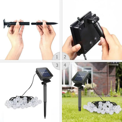 NOVEDEN 100 Light Bulb Solar String Light (Warm Light) - Occasions > Christmas > Outdoor Decorations & Lights
