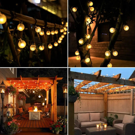 NOVEDEN 200 Light Bulb Solar String Light (Warm Light) - Occasions > Christmas > Outdoor Decorations & Lights