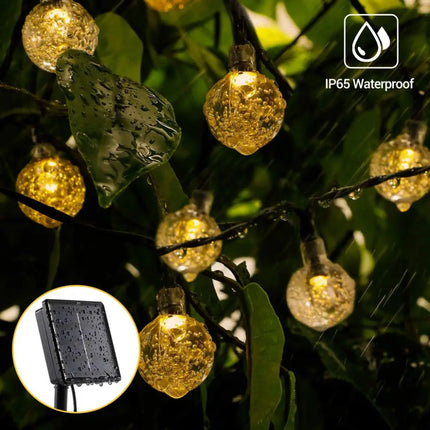 NOVEDEN 200 Light Bulb Solar String Light (Warm Light) - Occasions > Christmas > Outdoor Decorations & Lights
