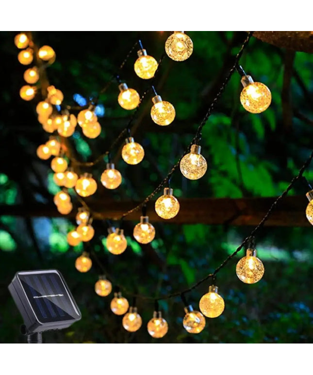 NOVEDEN 200 Light Bulb Solar String Light (Warm Light) - Occasions > Christmas > Outdoor Decorations & Lights