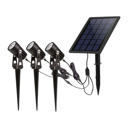NOVEDEN Solar Garden Lights with 3 Set LED Spotlights (Warm White) - Home & Garden > Garden Lights > In-Ground Lights