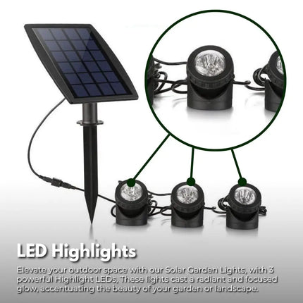 NOVEDEN Solar Garden Lights with 3 Set LED Spotlights (Warm White) - Home & Garden > Garden Lights > In-Ground Lights