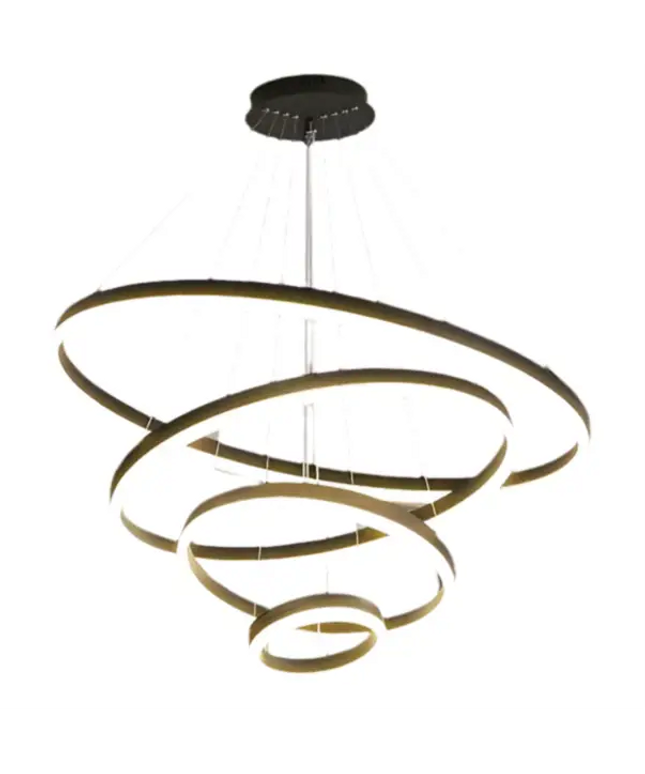 Obliq Black 4 Rings LED Pendant Light Adjustable - Home & Garden > Lighting > Ceiling Lights