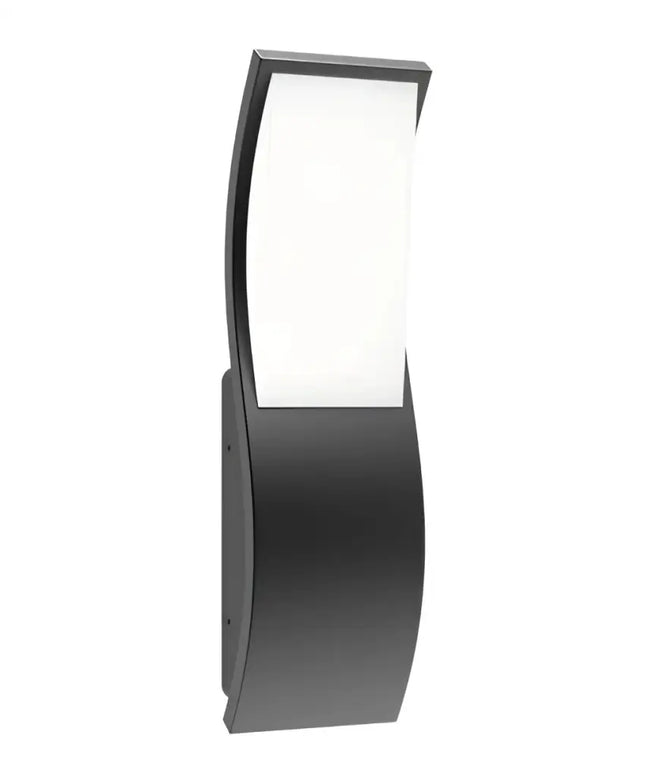 OLA Exterior LED Wavy Rectangular Wall Light Dark Grey 7W 3000K IP65 - OLA01-Exterior Wall Lights-CLA Lighting
