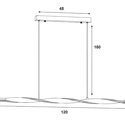 Aeon Black Tri-Colour Dimmable LED Linear Pendant