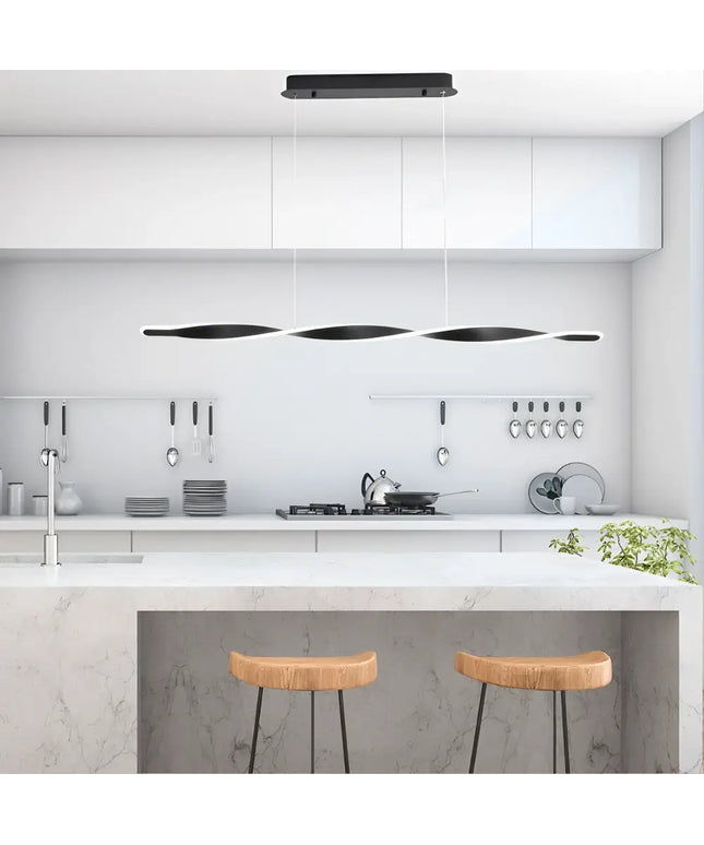 Aeon Black Tri-Colour Dimmable LED Linear Pendant