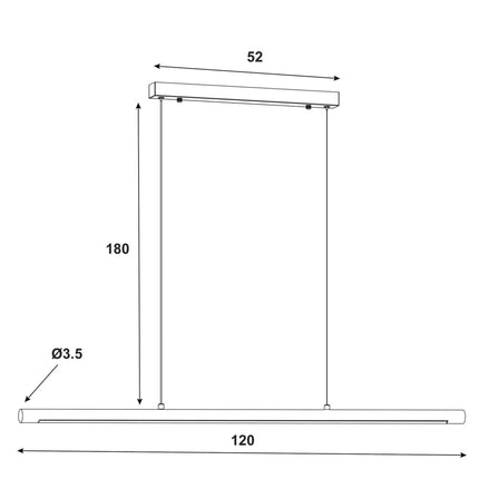 Caber Ash Timber Tri-Colour Dimmable LED Linear Pendant