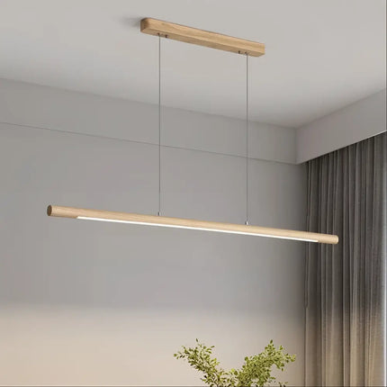 Caber Ash Timber Tri-Colour Dimmable LED Linear Pendant