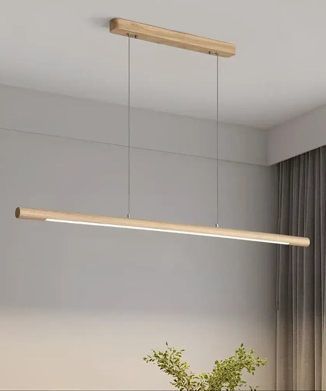 Caber Ash Timber Tri-Colour Dimmable LED Linear Pendant