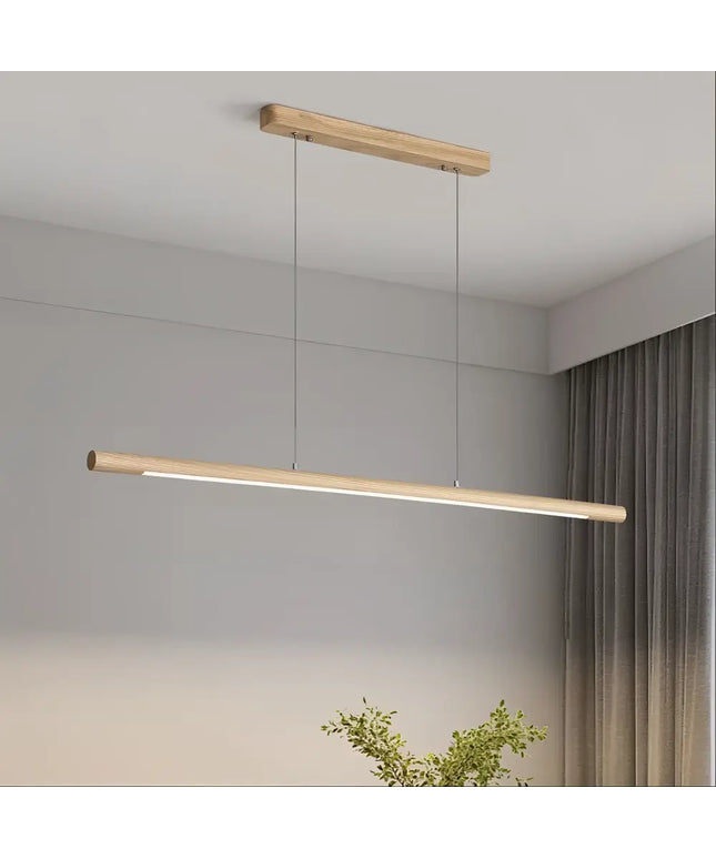 Caber Ash Timber Tri-Colour Dimmable LED Linear Pendant