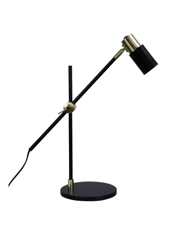 Oriel CHARLIE desk lamp with LED GU10 light in satin brass finish