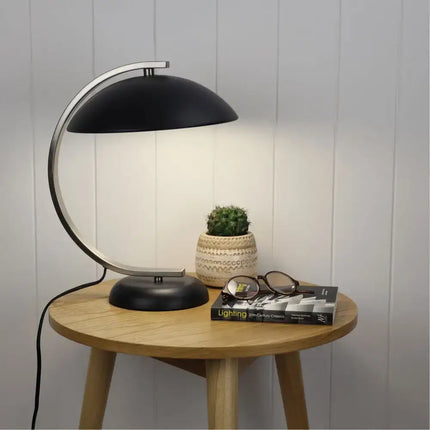 Oriel DECO - Black Brushed Chrome Table Lamp - Home & Garden > Lighting > Table Lamps