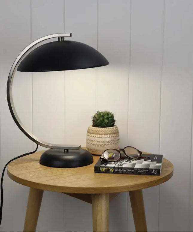 Oriel DECO - Black Brushed Chrome Table Lamp - Home & Garden > Lighting > Table Lamps