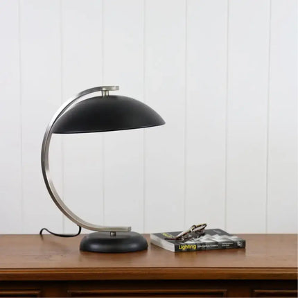 Oriel DECO - Black Brushed Chrome Table Lamp - Home & Garden > Lighting > Table Lamps