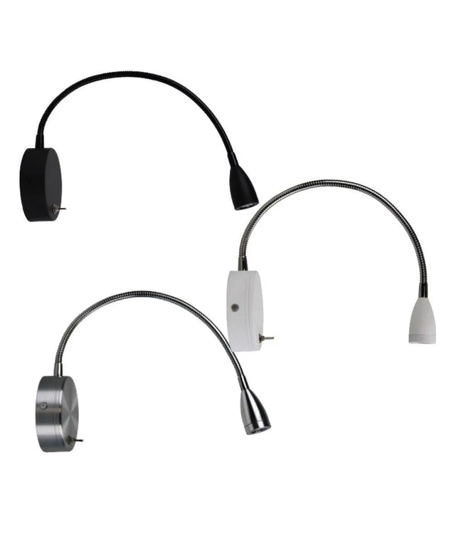 Oriel FLEXI - 3W LED Switched Flexible Interior Wall Light - 4000K-WALL LAMPS-Oriel Lighting