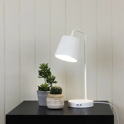 Oriel HENK - Desk Lamp with USB Socket - Home & Garden > Lighting > Table Lamps - Oriel Lighting