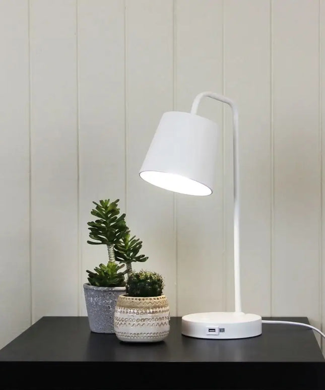 Oriel HENK - Desk Lamp with USB Socket - Home & Garden > Lighting > Table Lamps - Oriel Lighting