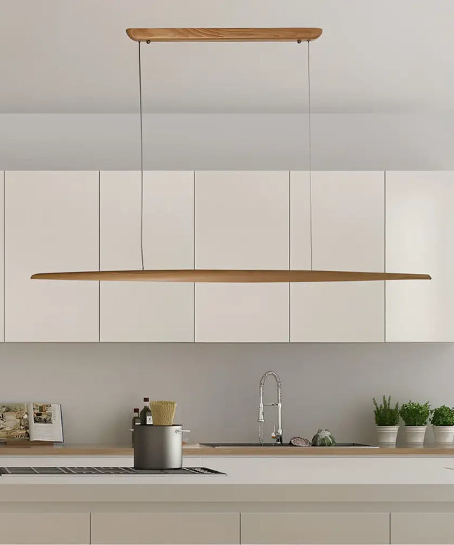 ORIEL EASTOFT HAND-FINISHED ASH WOOD LINEAR 24W LED CEILING PENDANT LIGHT-Pendant Light-Oriel Lighting