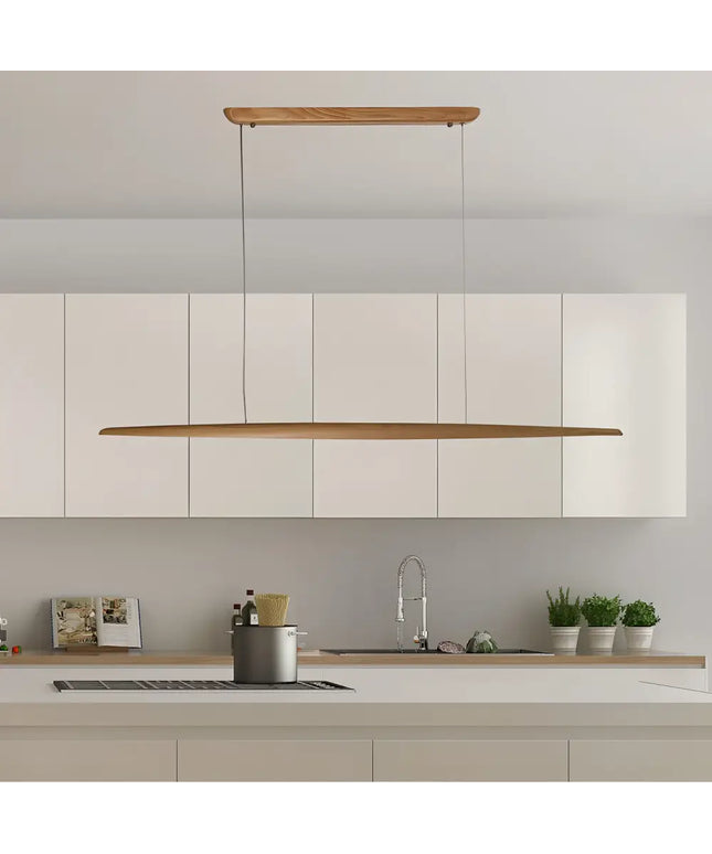 ORIEL EASTOFT HAND-FINISHED ASH WOOD LINEAR 24W LED CEILING PENDANT LIGHT-Pendant Light-Oriel Lighting
