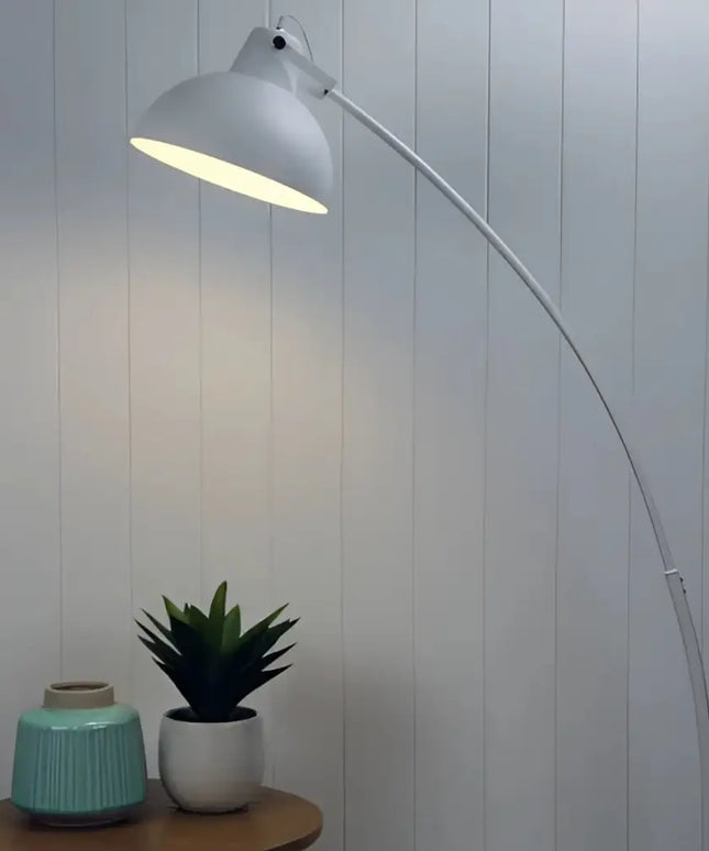 Oriel Lighting Lago 1 Light Floor Lamp Matt White - Floor Lamps