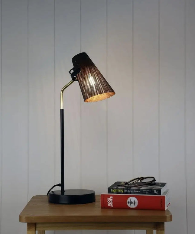 Oriel Perfo Desk Lamp - Scandi - Boho Style with Brass and Bronze Finish - Home & Garden > Lighting > Table Lamps - Oriel Lighting