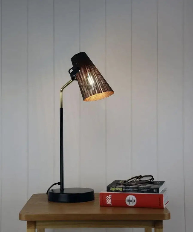 Oriel Perfo Desk Lamp - Scandi - Boho Style with Brass and Bronze Finish - Home & Garden > Lighting > Table Lamps - Oriel Lighting