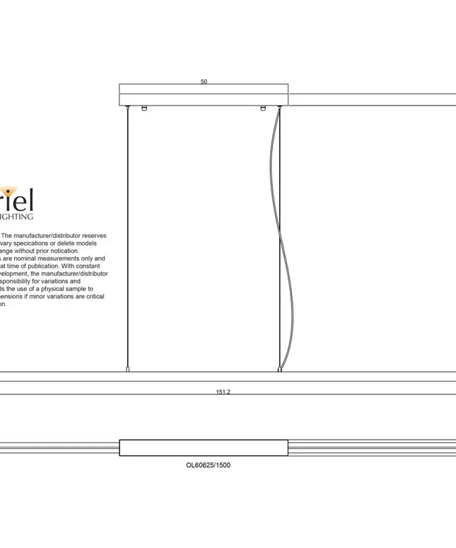 Oriel Shard CCT - 1500mm Black Slimline LED Pendant - Home & Garden > Lighting > Ceiling Lights