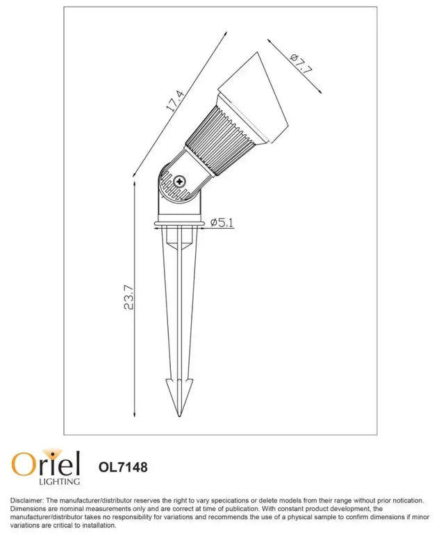 Oriel Thax 12V Garden Spike Light | Outdoor Hooded Spot Light IP54 - Home & Garden > Lighting > Outdoor Lights - Oriel Lighting