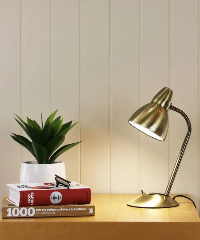 Oriel Trax Gooseneck Desk Lamp - Classic Metal Task Light - Home & Garden > Lighting > Table Lamps - Oriel Lighting