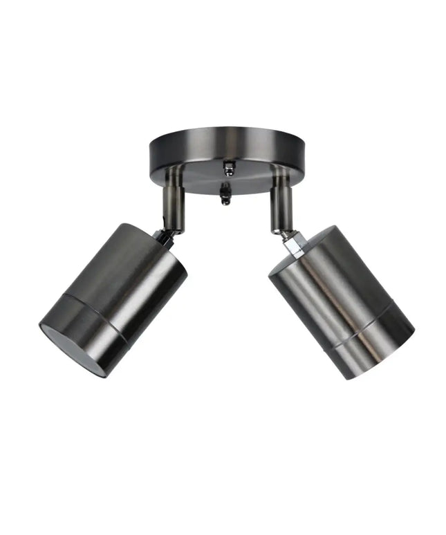 Oriel ZETA - 2 Light Twin Head Exterior Adjustable Spotlight IP44-OUTDOOR-Oriel Lighting