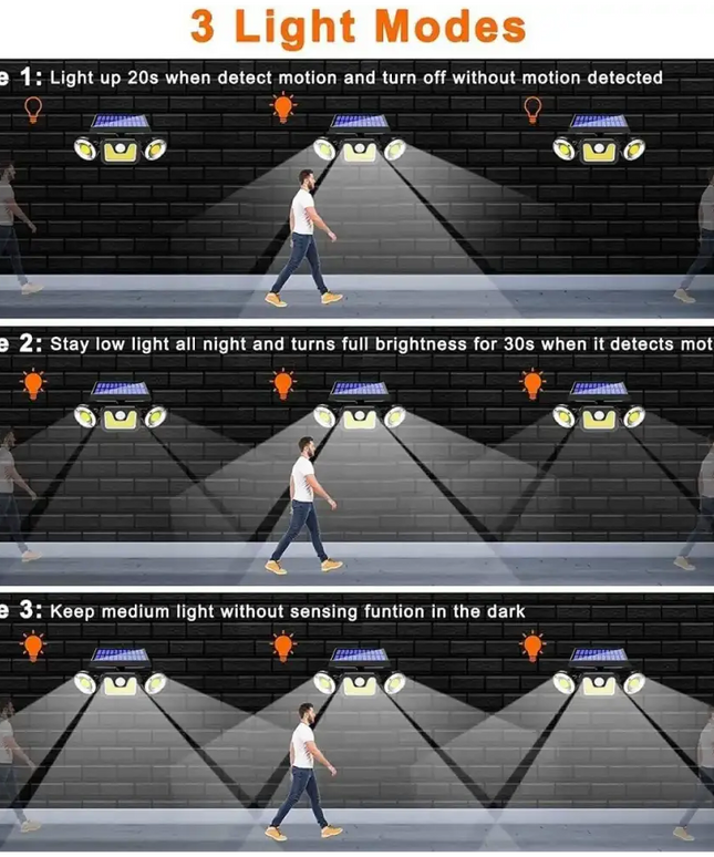 Outdoor Solar Lights with 3 Adjustable Head for Porch Garden Patio Dropli, Home & Garden > Garden Lights, outdoor-solar-lights-with-3-adjustable-head-for-porch-garden-patio