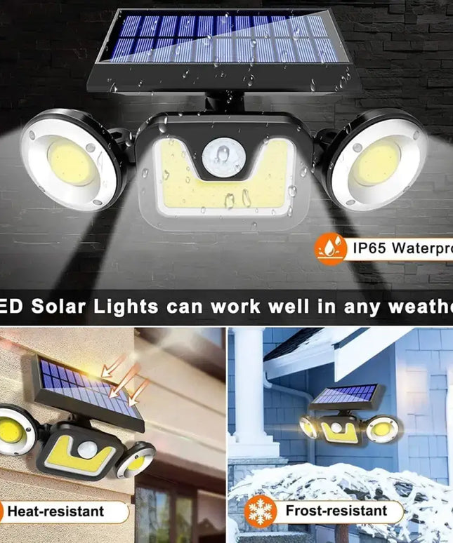 Outdoor Solar Lights with 3 Adjustable Head for Porch Garden Patio Dropli, Home & Garden > Garden Lights, outdoor-solar-lights-with-3-adjustable-head-for-porch-garden-patio