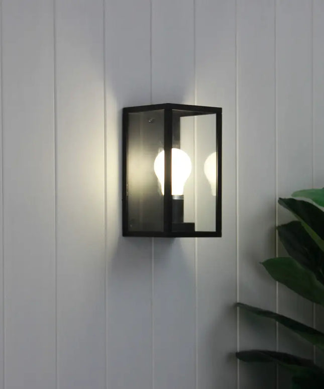 Pandora 1 Light Flush Wall Light Black - OL7843BK-Exterior Wall Lights-Oriel Lighting