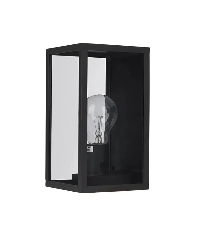 Pandora 1 Light Flush Wall Light Black - OL7843BK-Exterior Wall Lights-Oriel Lighting