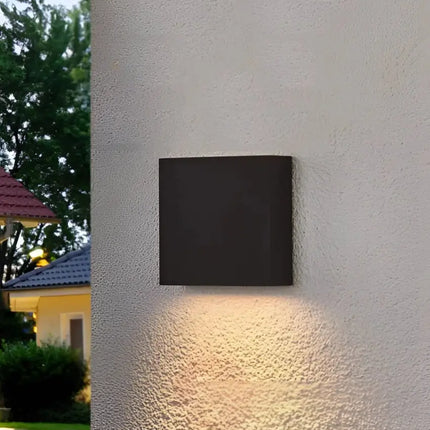 PDL 12V LED Exterior Surface Mounted Square Pillar Wall Light 3W 3000K Black IP65 - PDL1SQBL-Exterior Wall Lights-CLA Lighting