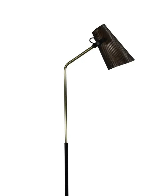 Perfo 1 Light Floor Lamp Black & Brass - SL98833AB-Floor Lamps-Oriel Lighting