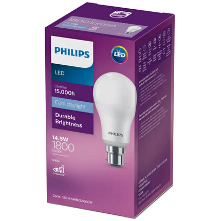 Philips A60 LED 1800lm 14.5W Megabright Globe - 14.5W BC Cool Daylight - Home & Garden > Lighting > Light Bulbs