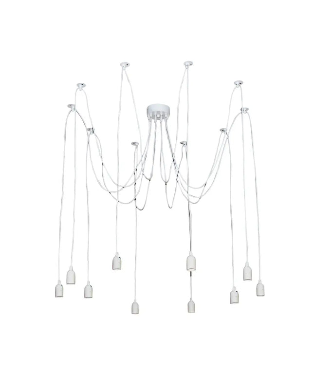 Philly 10 Light White Suspension Only - OL69351WH-Cluster Pendants-Oriel Lighting