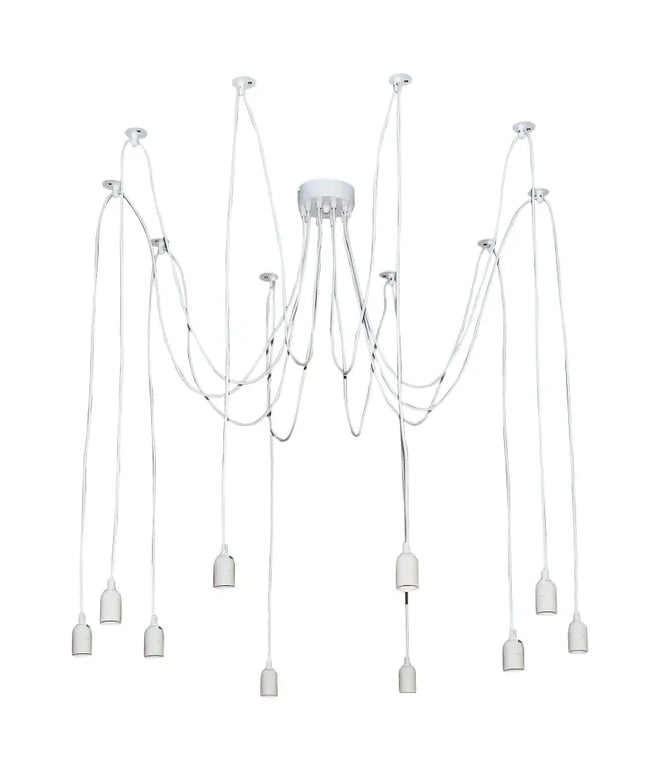 Philly 10 Light White Suspension Only - OL69351WH-Cluster Pendants-Oriel Lighting