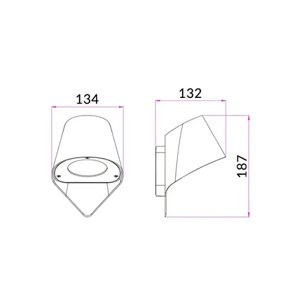 PIL Exterior Surface Mounted Wall Light Dark Grey IP44 - PIL01-Exterior Wall Lights-CLA Lighting