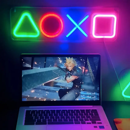 Custom Neon PS4 Game Icon Light LED Wall Sign for Room Decor