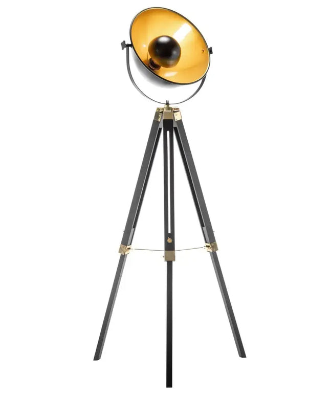 Premium Tripod Spotlight Lamp Nautical Designer Extendable Light - Matte Black - Home & Garden > Lighting